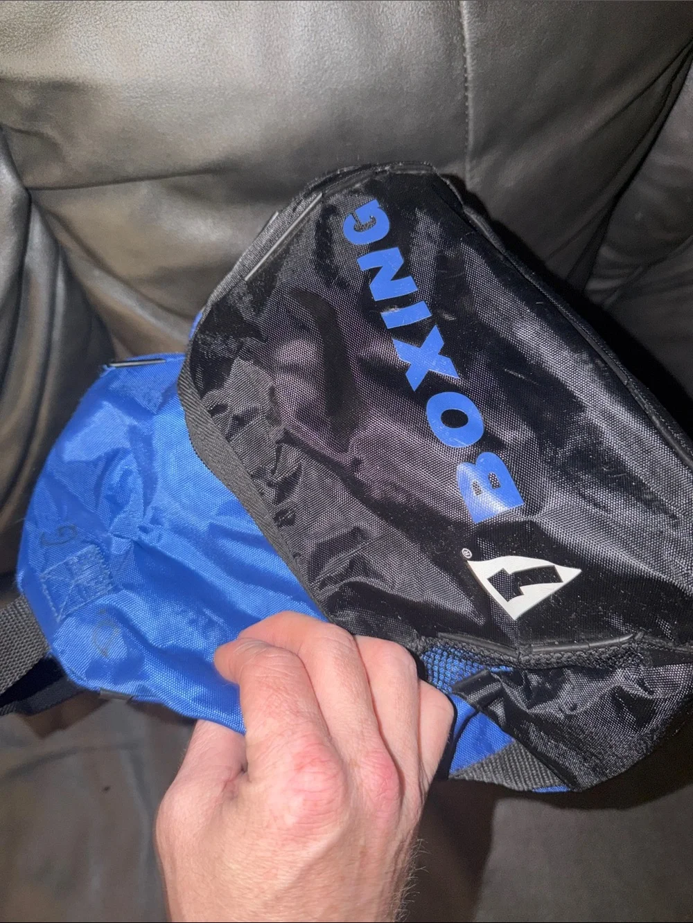Title boxing fitness workout adult Blue and Black Men's Duffel Bag